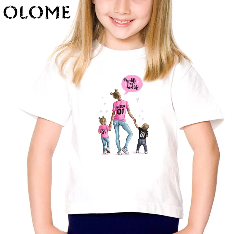 Футболка с надписью «Mommy's Love» для маленьких девочек, модные футболки с принтом «Super Mama Vogue», футболки для девочек «Mom is a hero», Детские футболки