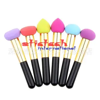 

by dhl or ems 200 pcs colorful sponge makeup brushes Pole mushrooms Semicircular face foundation powder blush brush