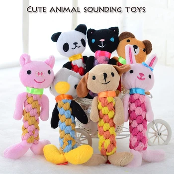 

Squeaker Pet Training Toys Creative Pet Items Mixed Color Puppy Grinding Teeth Built-in Bell Rope Environmental Friendly Toys