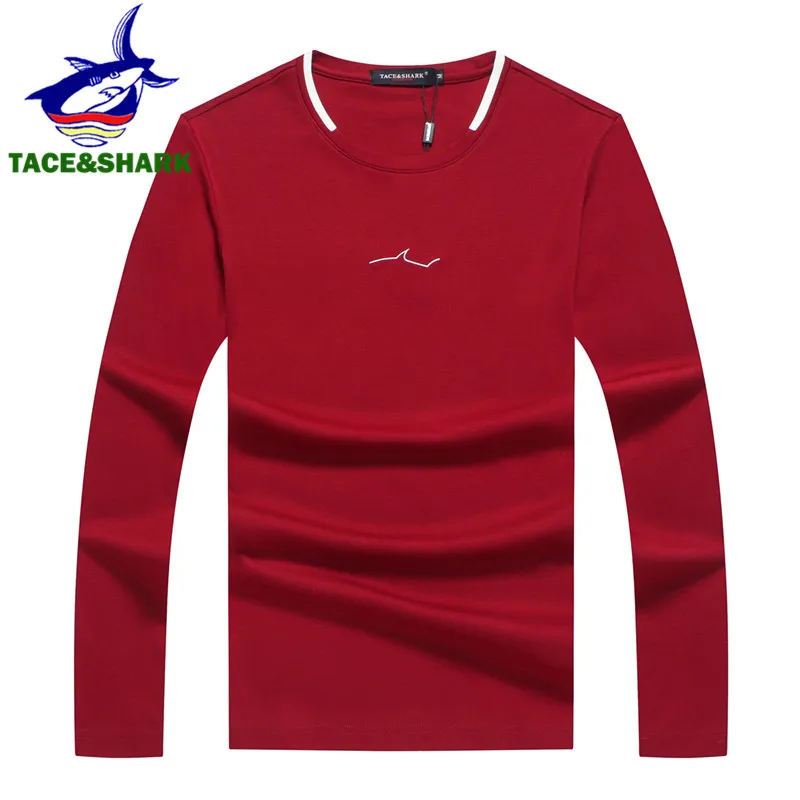 Мужская футболка с длинным рукавом TACE & SHARK осенняя Повседневная хлопковая для