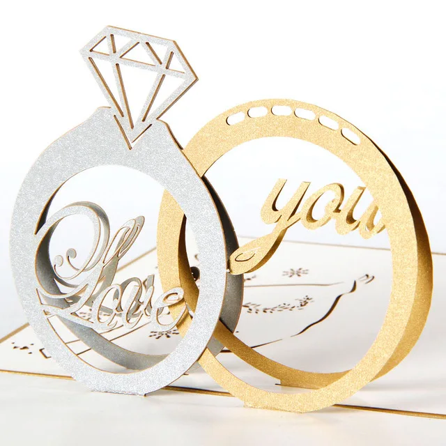10pcs Laser Cut Paper Card Wedding Cup Diamond Ring Style For Wine Table Decor 10pcs Laser Cut Paper Card Wedding Cup Diamond Ring Style For Wine Table Decor