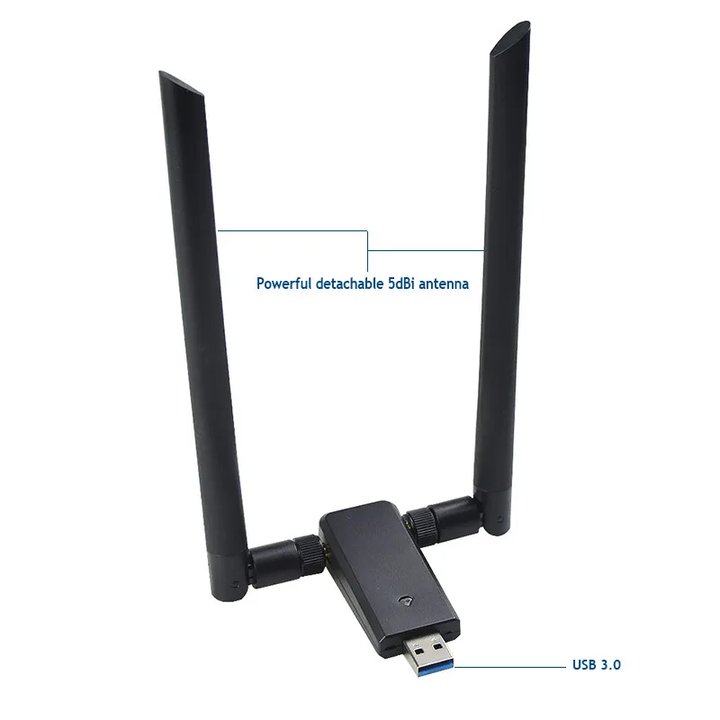 1200 Мбит/с длинный диапазон беспроводной USB 3,0 WiFi адаптер антенны+ база AC1200 двухдиапазонный для Smart tv Box