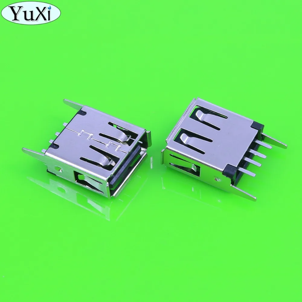 

YuXi USB Type A Female Vertical Socket Connector 180 Degrees 4 Pin Plug Jack Connectors 13.7mm USB 2.0 Flat Mouth