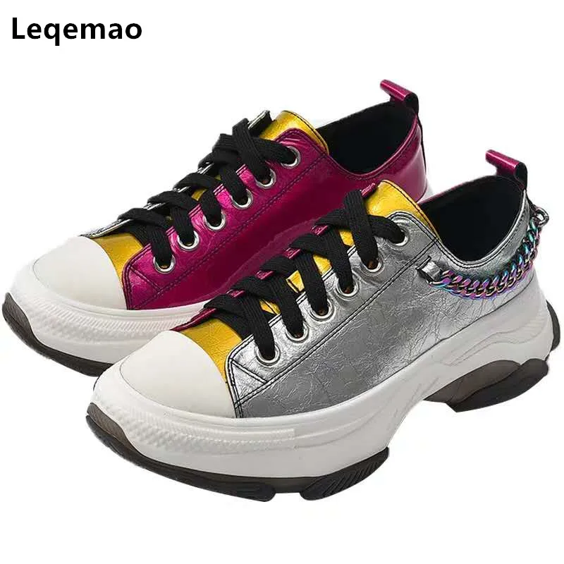 Fashion Sneakers Women Shoes New Women Vulcanize Shoes 2019 Platform Shoes Women Flats Female Chunky Sneakers Walking Shoes