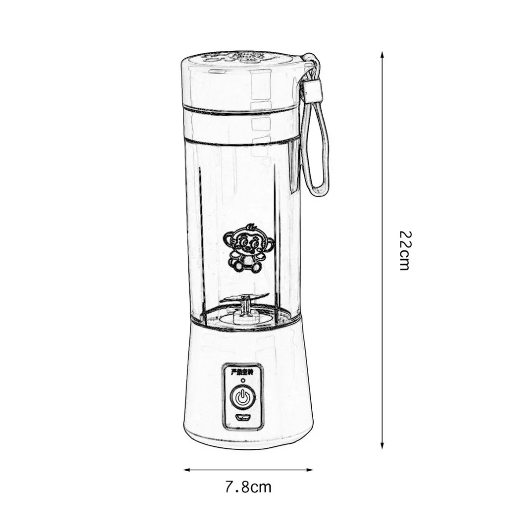 380 мл USB электрическая соковыжималка для фруктов ручной смузи блендер перезаряжаемый мини портативный соковыжималка