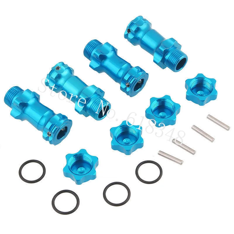 4pcs/Lot 1/8th Aluminum Wheel Hubs 17mm Hex Adapter 30mm Extension With