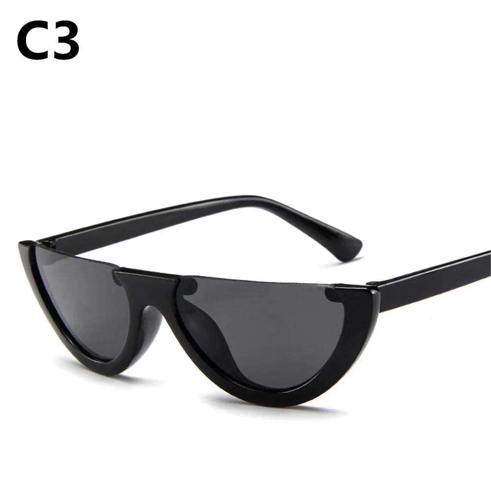 Крутые трендовые женские солнцезащитные очки без оправы CatEye, Модные прозрачные брендовые дизайнерские солнцезащитные очки для женщин Oculos de sol - Цвет линз: C3