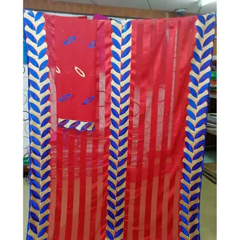

Embroidered Double-colors nice leaves pattern Silk material Cotton Fabric YCS6 Good quality 5+2 yards Swiss Voile Lace Fabric