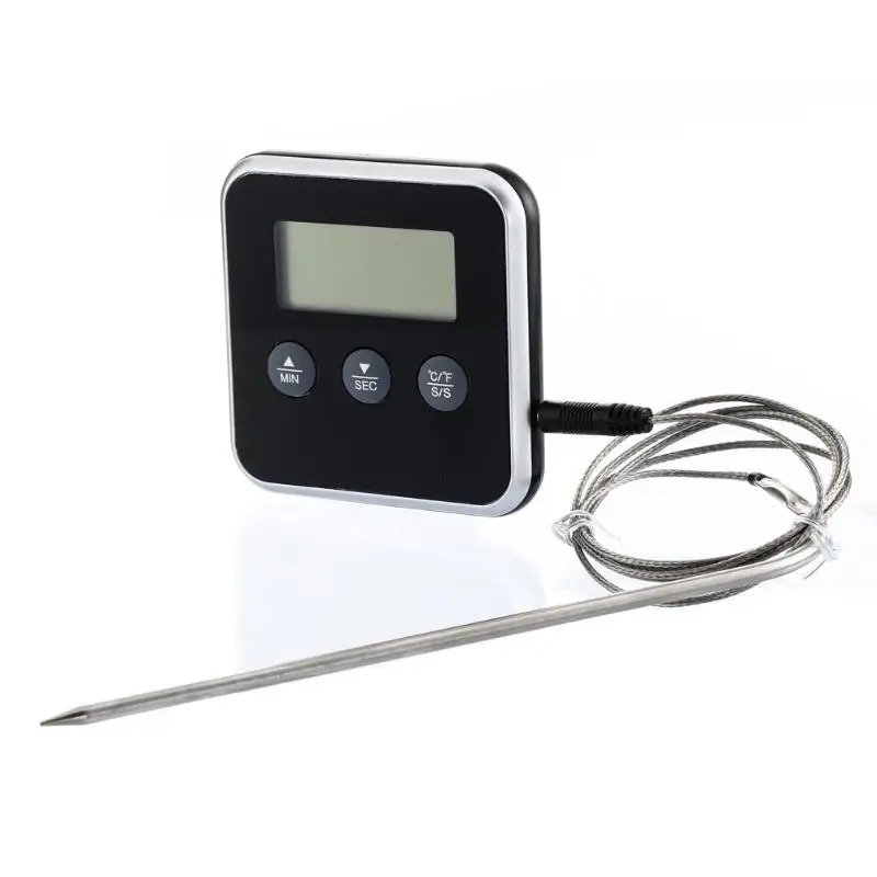 ЖК-цифровой термометр для приготовления пищи, Дистанционный датчик, термометр для мяса, духовка, барбекю, датчик температуры, таймер, кухонные инструменты для приготовления пищи E5M1