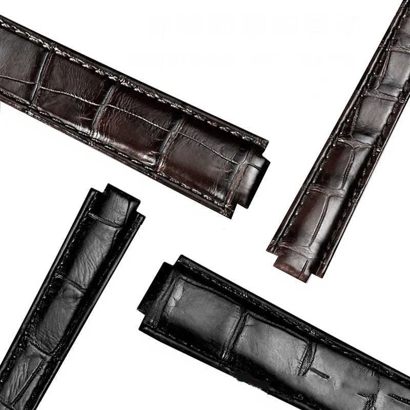 Мужские часы DOM, крокодиловая кожа, натуральная кожа, ремешок для часов 14 мм, 16 мм, 18 мм, 20 мм, 22 мм, черные, коричневые Ремешки для наручных часов