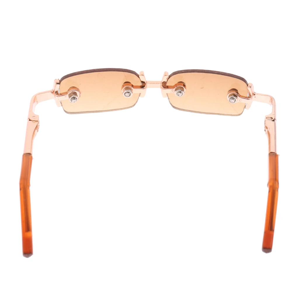 Retro No Frame Square Glasses Alloy Eyeglasses Outfit for 1/3 Dolls Clothing Brown