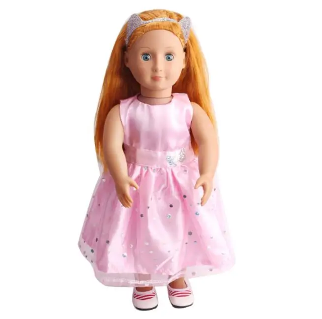 Новинка года; Кукольное платье принцессы ручной работы 15 цветов Одежда для девочек 18 дюймов; кукольная одежда для девочек подходит для 43 см; Детская кукла - Цвет: Розовый