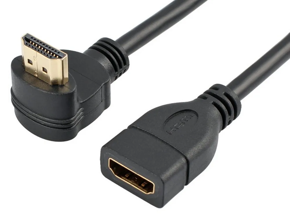 Вверх угловой 90 градусный разъем HDMI 1 4 с Ethernet 3D Тип A штекер гнездо Удлинительный
