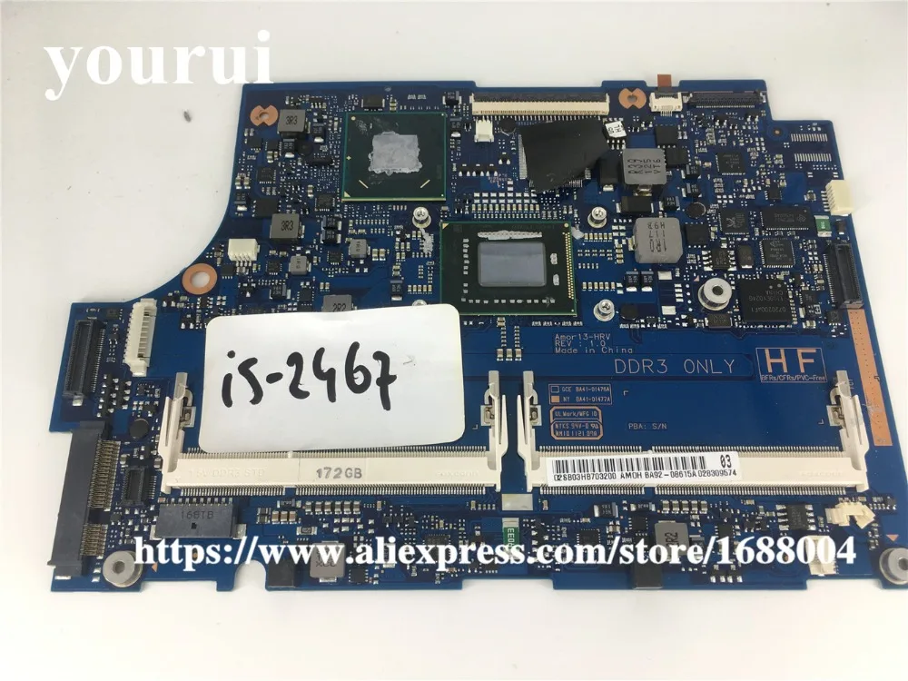 Для Samsung NP900X3A Материнская плата ноутбука BA92-08615B BA92-08615A DDR3 W/ I5-2467M процессор |