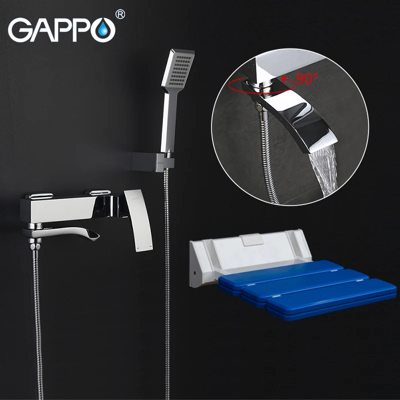 

GAPPO Shower Faucets Bath tub taps shower mixer tap Wall Mounted Shower Seats Bath bench Shower System