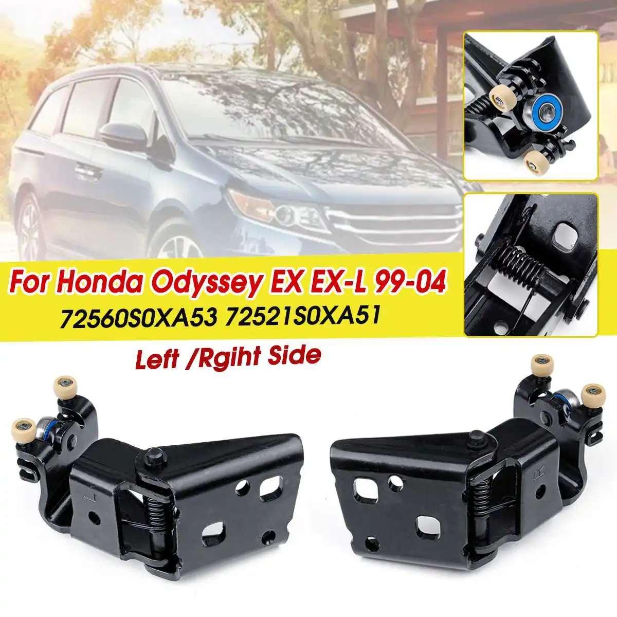 

Power Sliding Door Center Rail Male Rollers For Honda/Odyssey EX EX-L 1999 2000 2001 2002 2003 2004 72560S0XA53 72521S0XA51