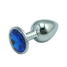3pcs as 1 set 13 color for choose 2.8*6.9cm small size mini silver metal Crystal anal plug jem butt plug sex toys for men