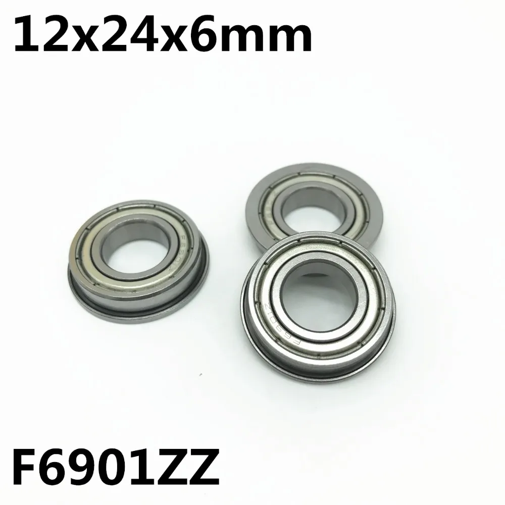 F6901ZZ F61901 ZZ Metal Shielded Deep Groove Flanged Ball Bearing 12x24x6mm