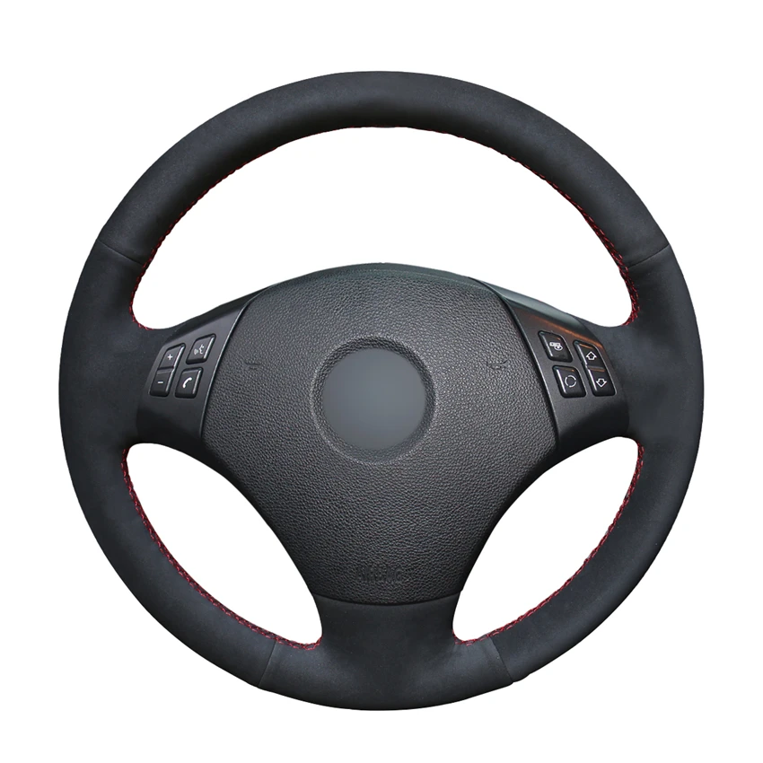 

Hand-stitched Black Suede Anti-slip Comfortable Hand Sew Car Steering Wheel Cover for BMW E90 320 318i 320i 325i 330i 320d X1