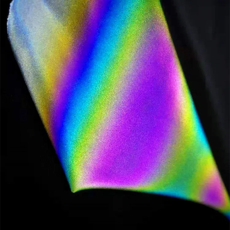 moda mágica arco-íris pano variável cor brilhante refletindo luz fibra tecido