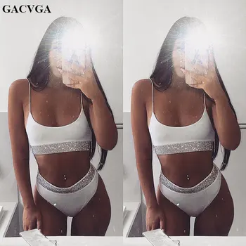 

GACVGA 2019 Crystal Sexy Bodysuit Women Body Mujer Skinny Two Piece Set Women Rompers Beach Ladies Bodycon Bodysuits