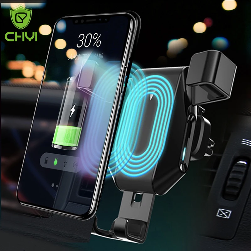 Автомобильное беспроводное зарядное устройство Qi 10 Вт для iPhone XS Max X XR держатель