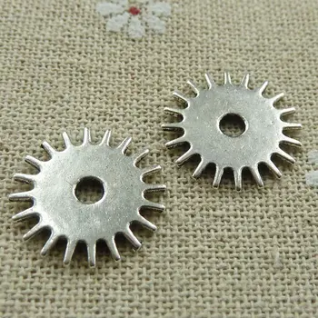 

180 pieces tibetan silver wheel gear spacers 17mm #499