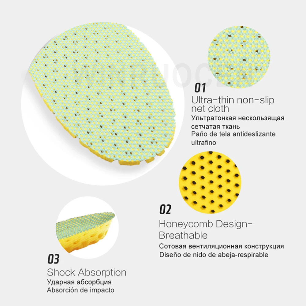 Breathable Insoles In Sneakers Orthopedic Light Deodorant Shock Cushion Shoes Pad For Men Women Fitness Sport Shoes Accessories