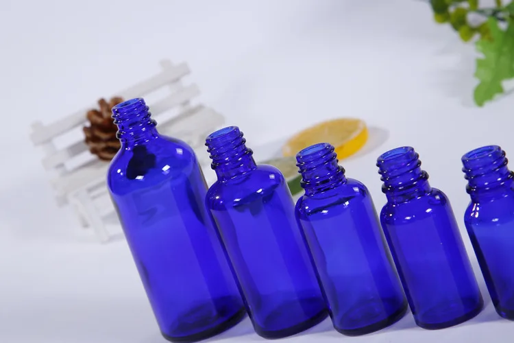 6 шт пустые синие стеклянные бутылки для капельницы с стеклянная пипетка для закапывания в глаза пипетки для ароматерапия с основными типами масел лабораторные химикаты 5-100 мл