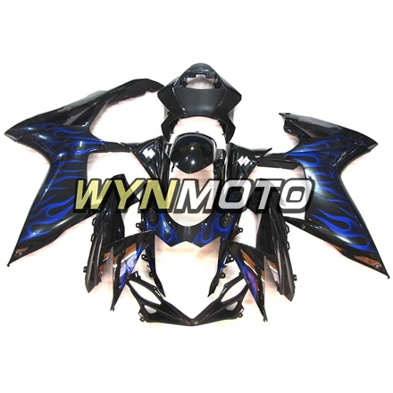 Полный комплект обтекатель для Suzuki GSXR600 750 K11, 11, 12, 13, 14, 15, 16 лет рамки ABS Пластик впрыска цвет: черный, Синий Пламя мотоциклов корпуса