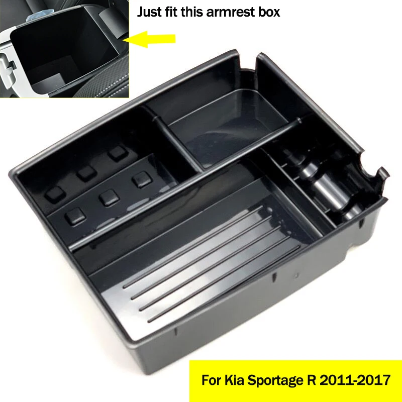 

For Kia Sportage 2011-2017 Car Central Armrest Box storage box Tray Interior Accessories Stowing Tidying modified style