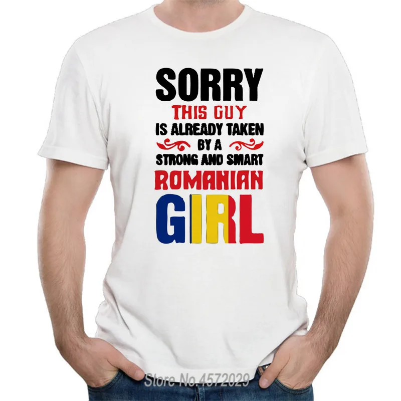 

men t shirt 3d this guy is already taken a romanian girl t-shirt man funny male birthday tee shirt cool xmas gifts men tshirt