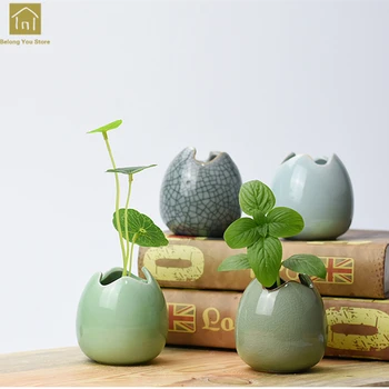 

Celadon Small Flower Vase Table Decoration Culture Container Handicraft Ornaments Hand Painted Porcelain Vases Flower QAB103