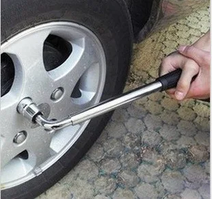 

1pcs Multifunctional L-type tyre wrench L-type telescopic tyre Dual Purpose sleeve Head 17*19 and 21*23