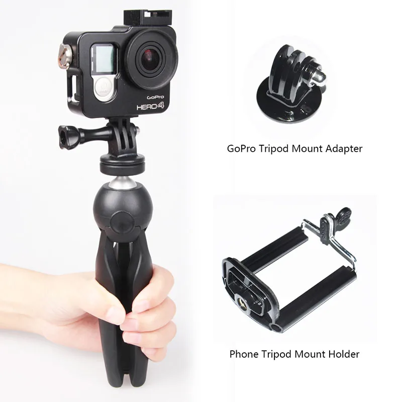 360 Rotation Camera Tripod Monopod with Go Pro Holder Mount Adapter