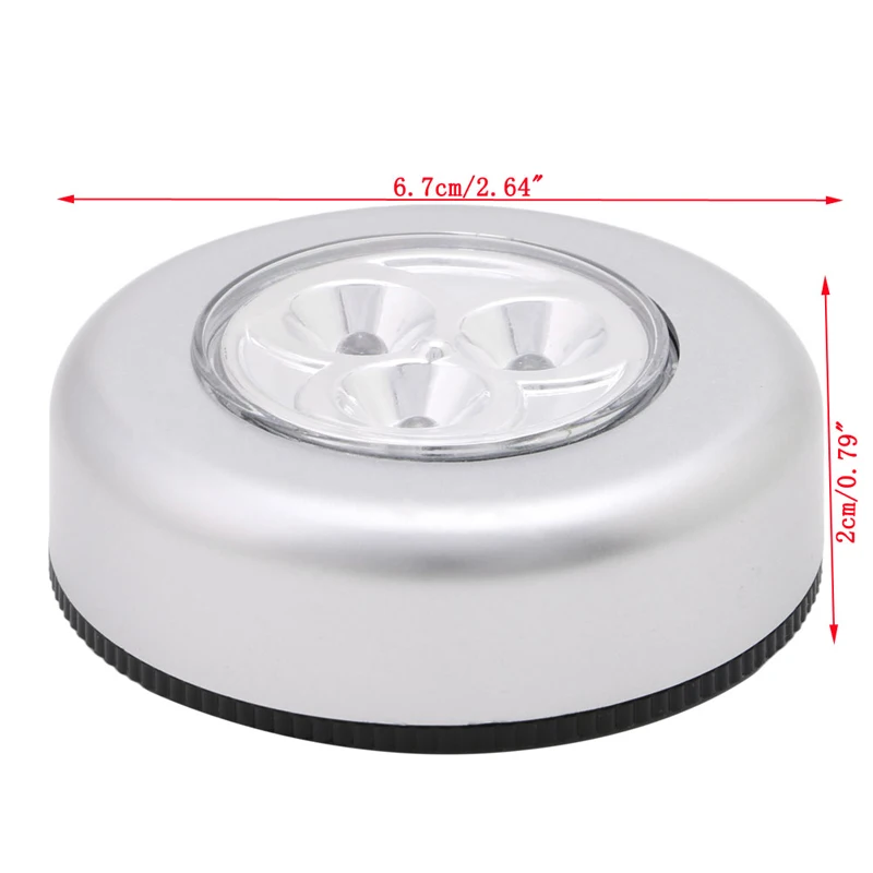 3 светодиодный сенсорный Ночной светильник с питанием от батареи под шкаф для шкафа, настенный светильник для безопасности, светодиодный ночник для дома, кухни, спальни, автомобиля