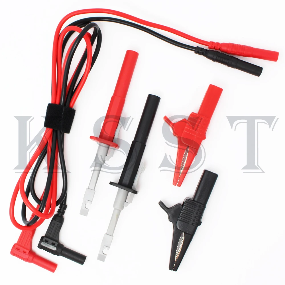 

DMM03B Multimeter test lead +1pair The puncture test hook + 4mm alligator clip Red and Black