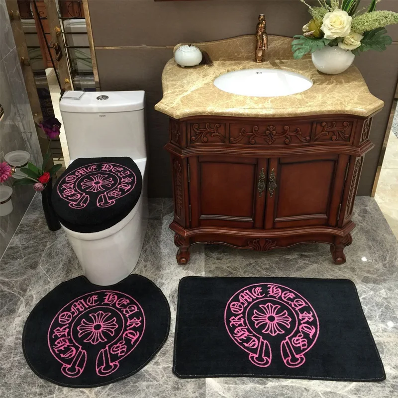 

New 4Pcs/Set Soft Thicken Waterproof Toilet Seat Cover Bathroom Mat Toilet Set Lid Cover Bath Rug Toilet Cushion Ring Pad