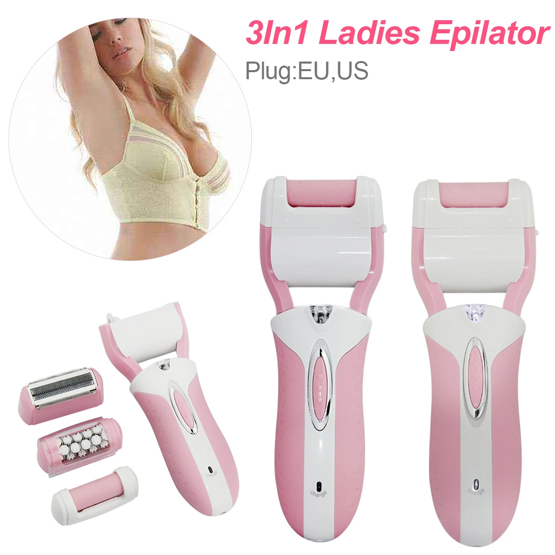 

Electric epilator rechargeable foot grinder three-in-one multi-function female body facial hair removal female plucking device