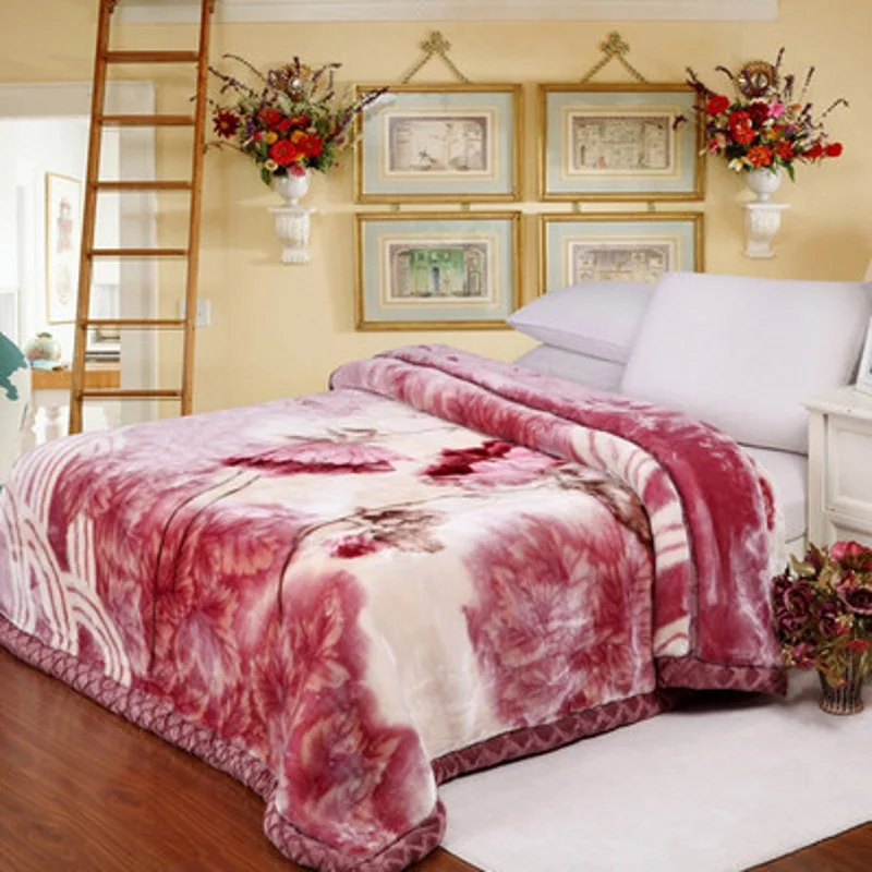 

Raschel blanket with double winter super soft blanket double knit wedding blanket.