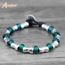 Anslow Модные ювелирные изделия дизайн Bijoux Шарм Веревка бусины браслеты для женщин Женский Мужской LOW0444LB