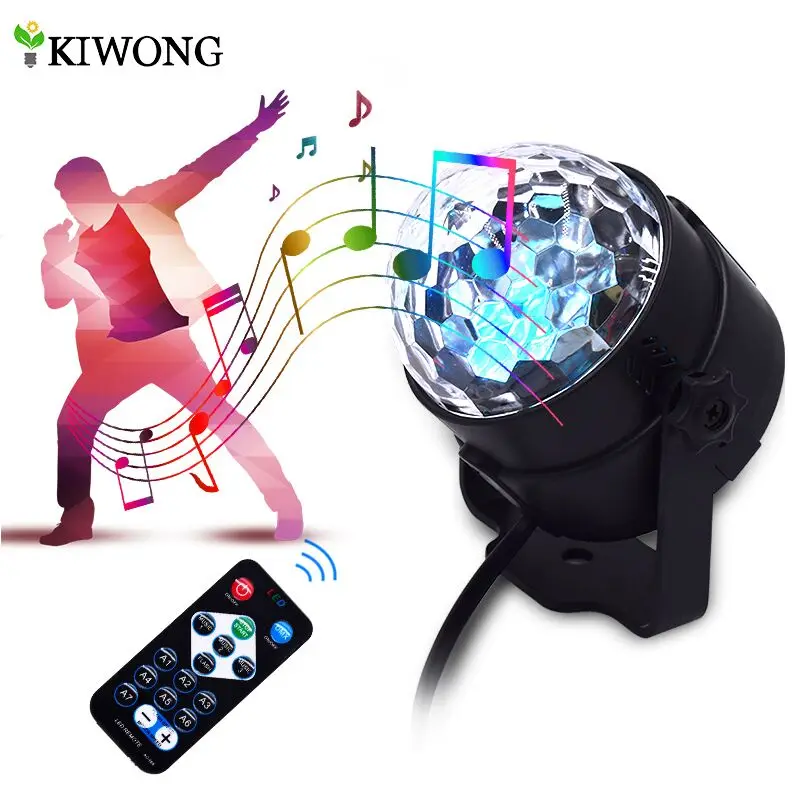 

LED Disco Ball Party lights Sound Activated for Parties 7Colors Water Wave Ocean Projector Strobe Light for Home Stage Wedding