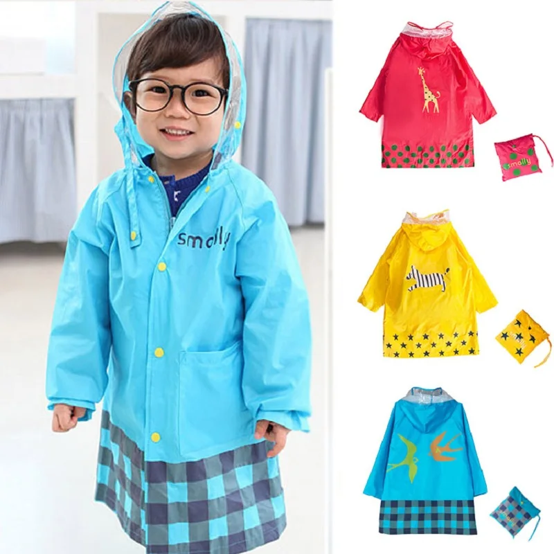 New Arrival Cute Kids Raincoat Girls Boys Rainwear Cartoon Children
