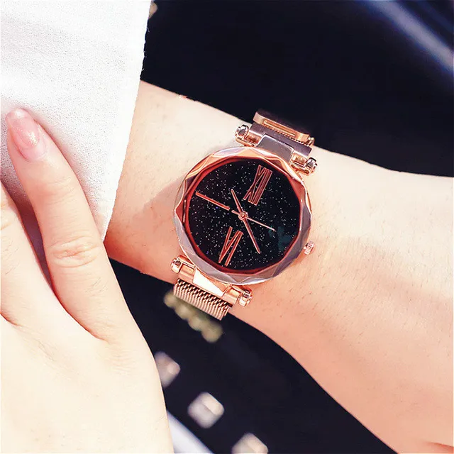 Luxury Ladies Starry Sky Watch Rose Gold Women Bracelet Watches Magnetic Bukle M Luxury Ladies Starry Sky Watch Rose Gold Women Bracelet Watches Magnetic Bukle M