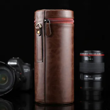 

PULUZ Extra Large Camera Lens Case PU Leather Pouch Box for Canon Nikon Sony Pentax Fujifilm Tamron Lens Size:24.5*10.5*10.5cm