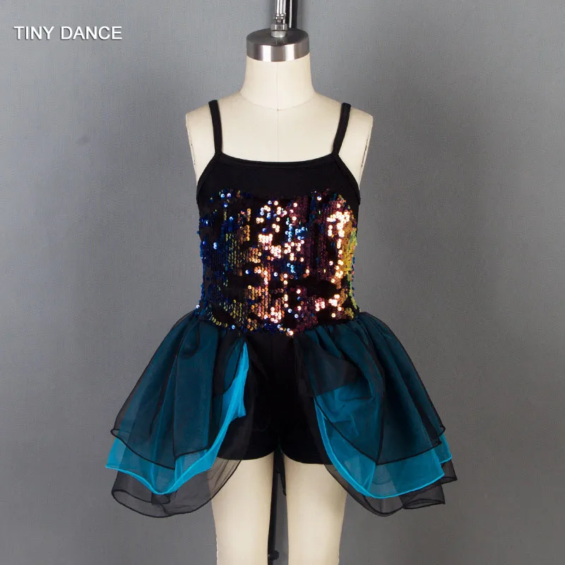 

Free Shipping Children's Stage Dance Costume Black Sequin Dress Ballet Dance Tutus 19018