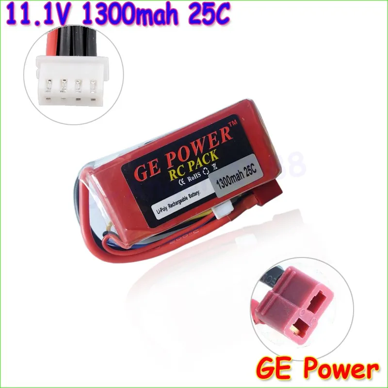 1 шт. Оригинальная батарея GE Power 11 В 1300 мАч 25C MAX 40C T Plug Lipo 3s для радиоуправляемого