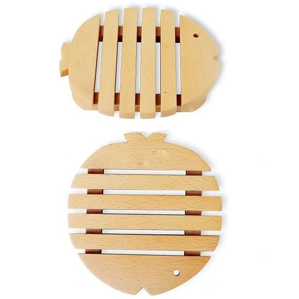 Wooden hot pads, potholders, heat protection, Fish shape pads, Easy to