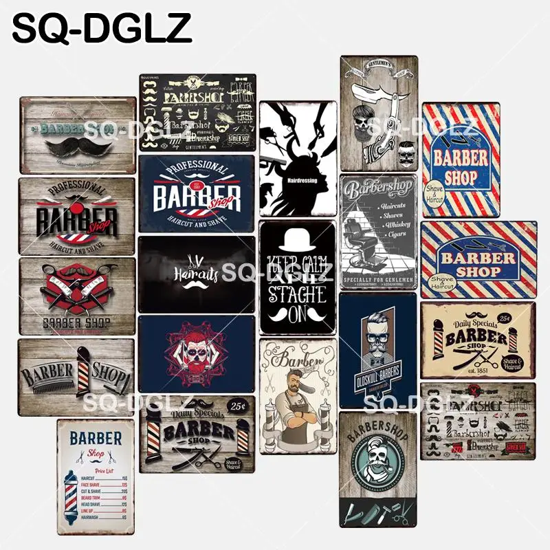 [SQ-DGLZ] парикмахерский оловянный знак Keep Calm и усы на стене Декор металлические поделки живопись таблички художественный плакат