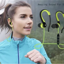 Оптовик 50 шт BT-008 Водонепроницаемая bluetooth-гарнитура спортивный наушник с зацепкой на ухо стиль с микрофоном громкой связи для Android/IOS смартфона